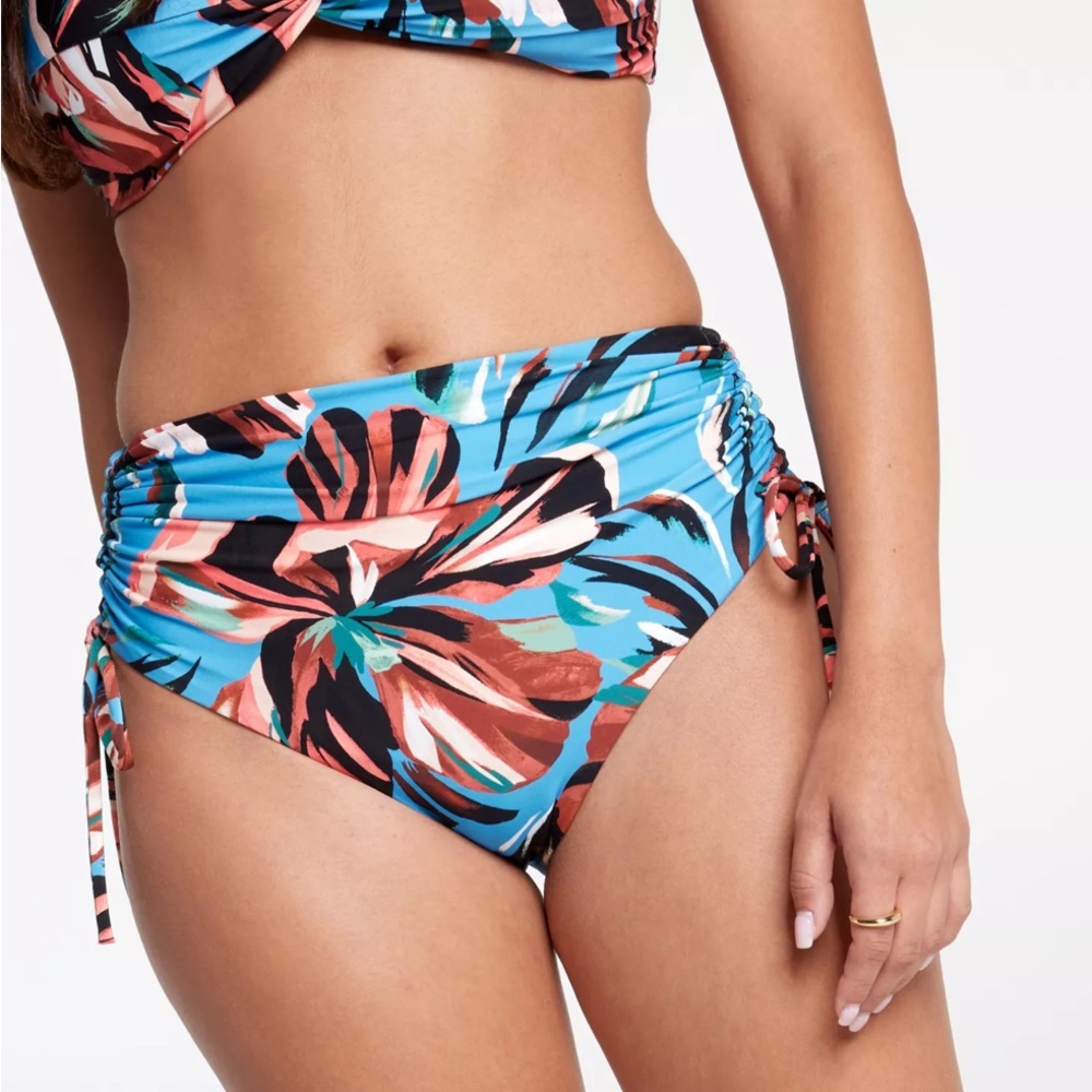 High Waisted Ruched Side Tie Swim Bottoms (NWT!) XL & XXL